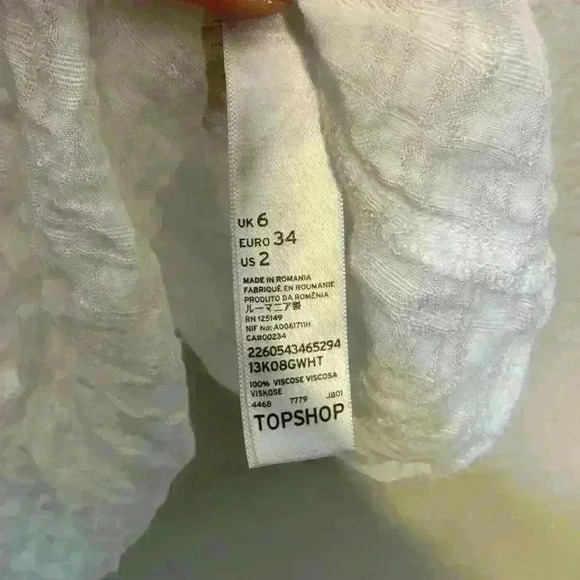 White Topshop sheer tank sz 2 summer beach vacation resort bridal lightweight - Picture 5 of 6